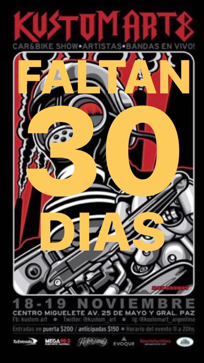 Kustom_Art's tweet photo. A 30 dias para el KUSTOM ART8!!Mas artistas, mas constructores, mas bandas en vivo, actividades, charlas, peliculas. Que mas queres!? https://t.co/gFX7WrUbgC