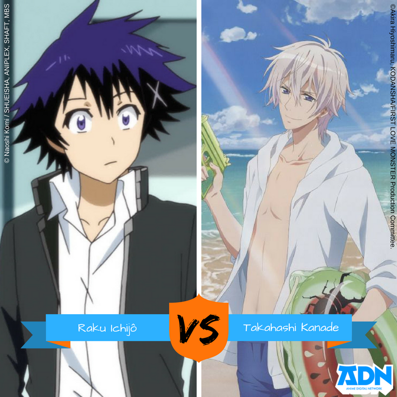 ADNanime's tweet photo. Qui ferait un très bon prince charmant ? FAV pour Takahashi Kanade de #FirstLoveMonster et RT pour Raku Ichijô de #Nisekoi https://t.co/xj2iTPAP52
