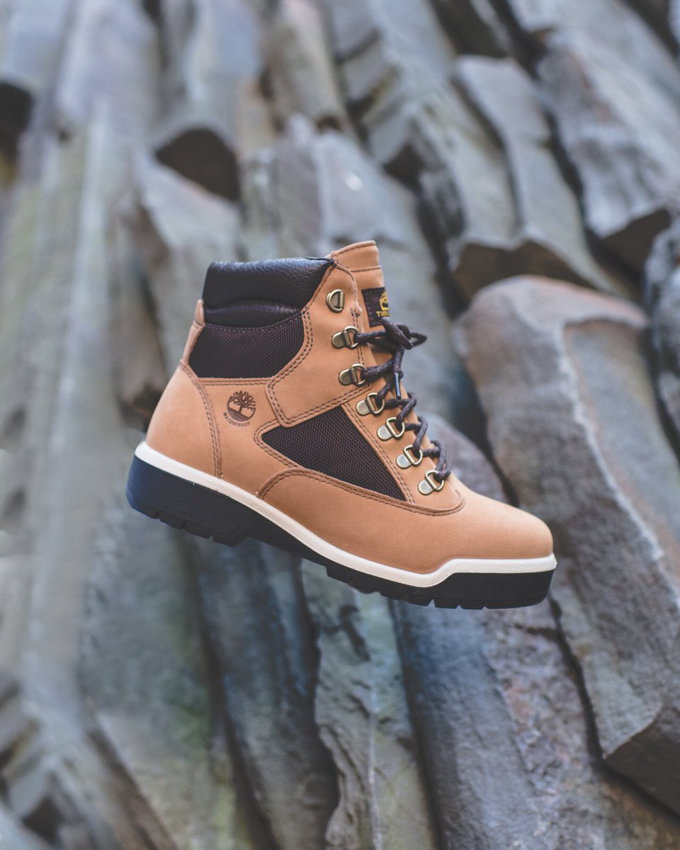 cream and green timberland field boots