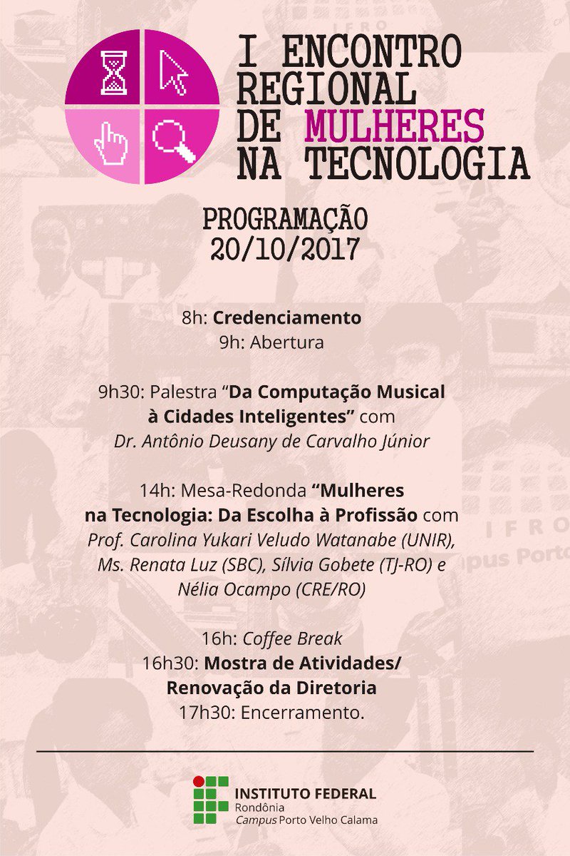 HeloisyPQ's tweet photo. Primeiro Encontro Regional de Mulheres na Tecnologia, estão todos convidados a participarem, vai ser muito importante! ❤ #Conpex #AdaCode https://t.co/xsr0Tni3XO