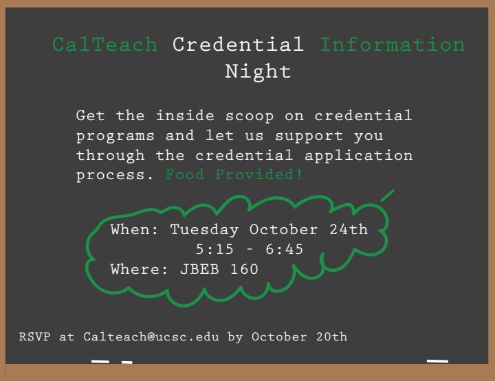 KresgeAdvising's tweet image. #CalTeach #TeachingCredential info ses. at #UCSC on October 24th 🍎👩‍🏫📚👨‍🏫