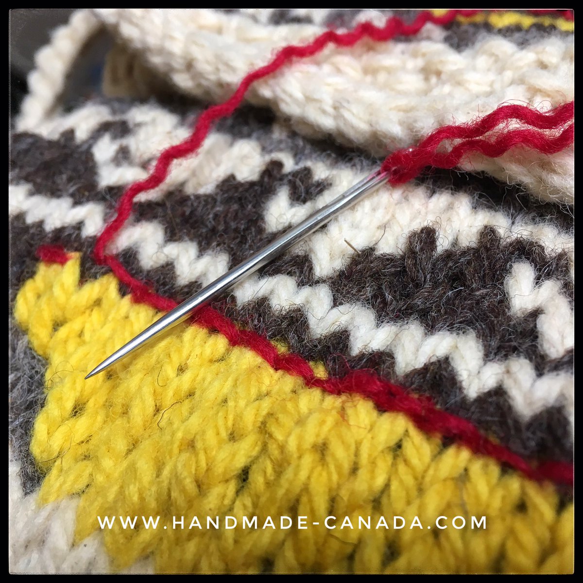 handmadecanada1's tweet photo. Embroidering on knit bags today. This custom order is very one of a kind. #madeincanada #purse #bag #ethicallymade #naturallydyed #fashion https://t.co/vNhcpKvZxj