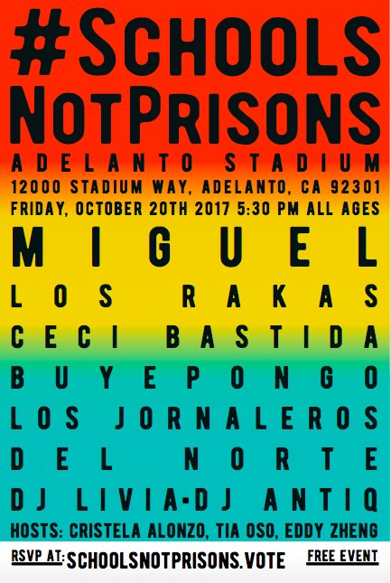Miguel's tweet photo. Come through to support to #CloseImmigrantPrisons! RSVP to #SchoolsNotPrisons Adelanto https://t.co/pOH0TFYxYK https://t.co/xKp7eBg3mf