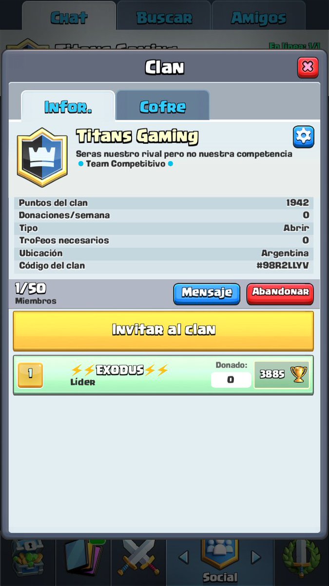 TitansGamingGG's tweet photo. Acá está creado el clan para todos aquellos que quieran pasar y probarse! https://t.co/E376D3RJT0