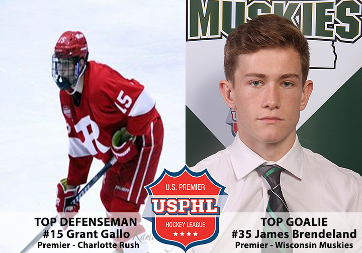 USPHL's tweet photo. Premier Players of the Week - Grant Gallo of the @RushHockeyClub &amp; James Brendeland of the @Muskies_Hockey - https://t.co/Ciw4Iw3IeL https://t.co/bWG9yGXb5u