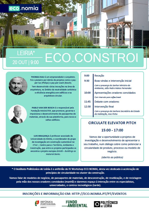 CDRSP-IPLeiria participates in the Eco.Constrói workshop held at ESTG-IPLeiria on October 20. #ecoconstroi