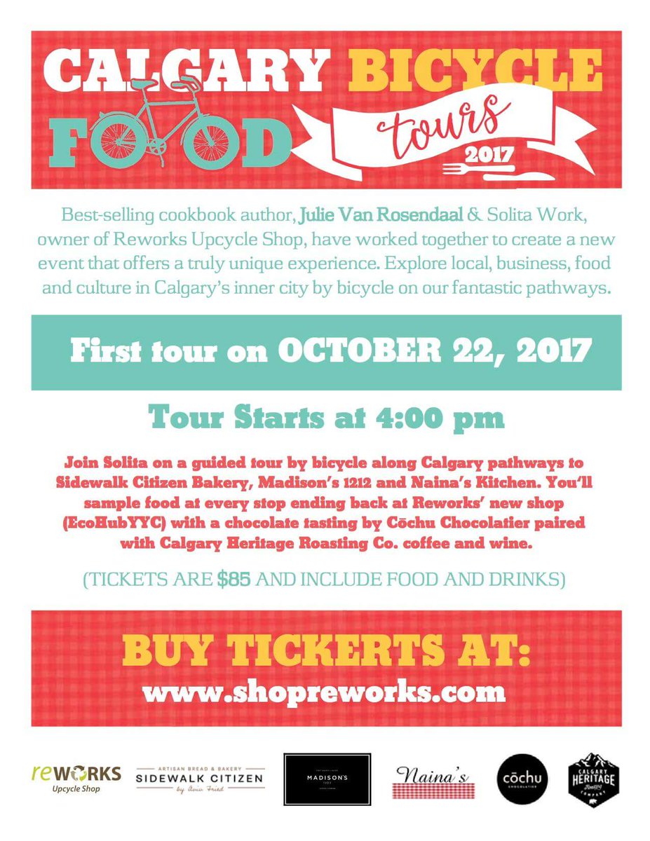 Calgary. Bike. Food tour.  Our three favourite things.  shopreworks.com/shop/seasonal/…