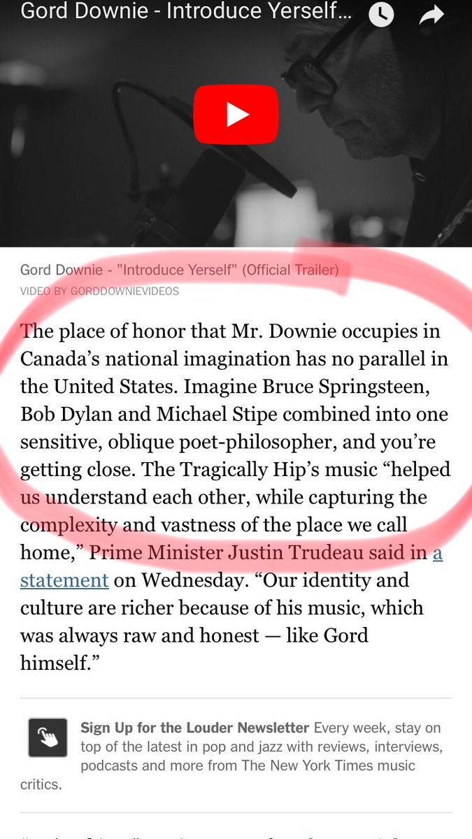 SeamusORegan's tweet image. This description of Gord Downie from his obituary in the New York Times is everything.