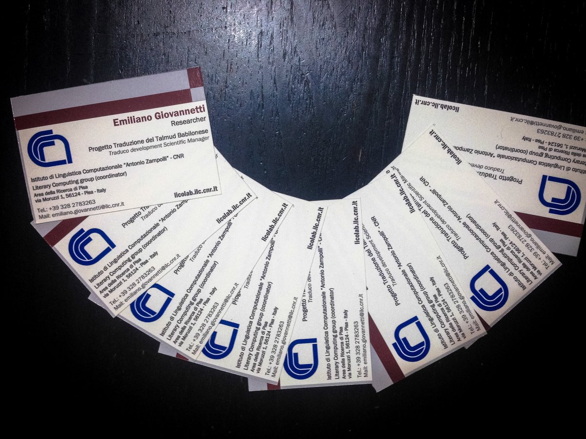 LiteraryComp's tweet image. Self-made business cards ready for American mission! #Traduco #ProgettoTraduzioneTalmud #WashingtonDC #NewYorCity #digitalhumanities
