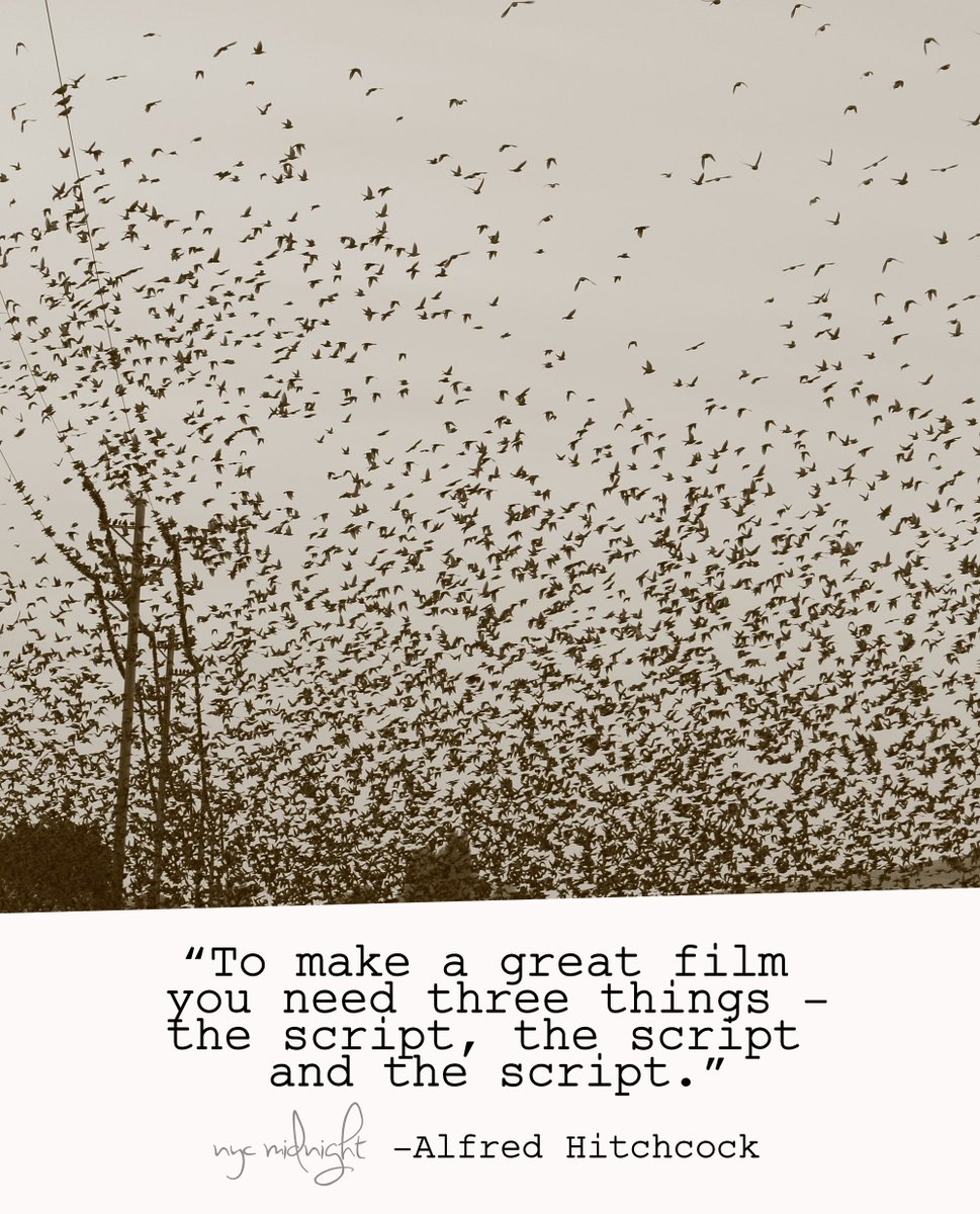 nycmidnight's tweet image. ''To make a great film you need three things – the script, the script and the script.'' -Alfred Hitchcock  #screenwriting #scripts #writing