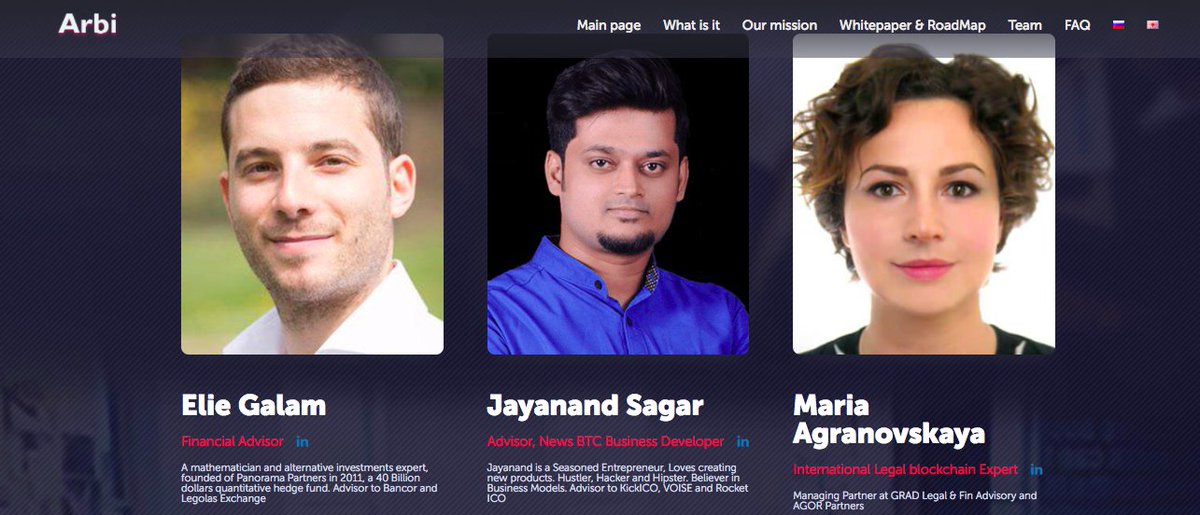 Arbi_ico's tweet image. Check out our new Advisors and Legal Experts, who launched and worked with Bancor, BitFury, VOISE, KickICO and others #ICO #Arbi #ICOadvisor