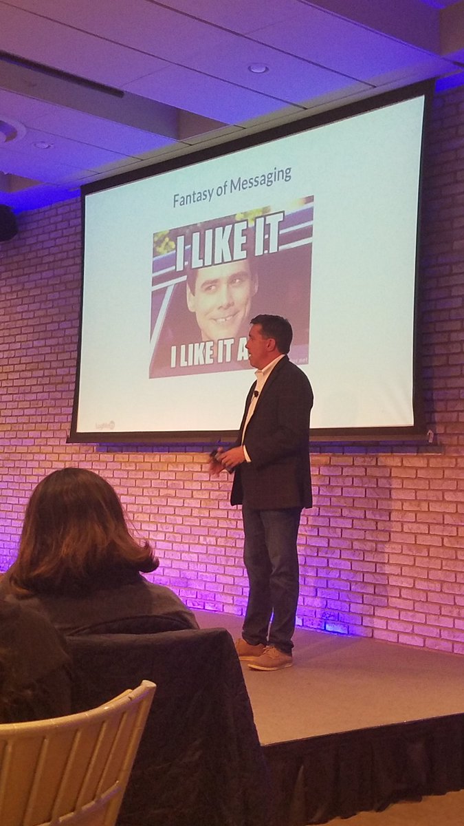 stevemayernick's tweet photo. Dumb and dumber reference? He gets it. @wsford discussing strategic messaging at the @FirstMarkCap Marketing Summit #FMS9 https://t.co/Z7jHTEDwNQ