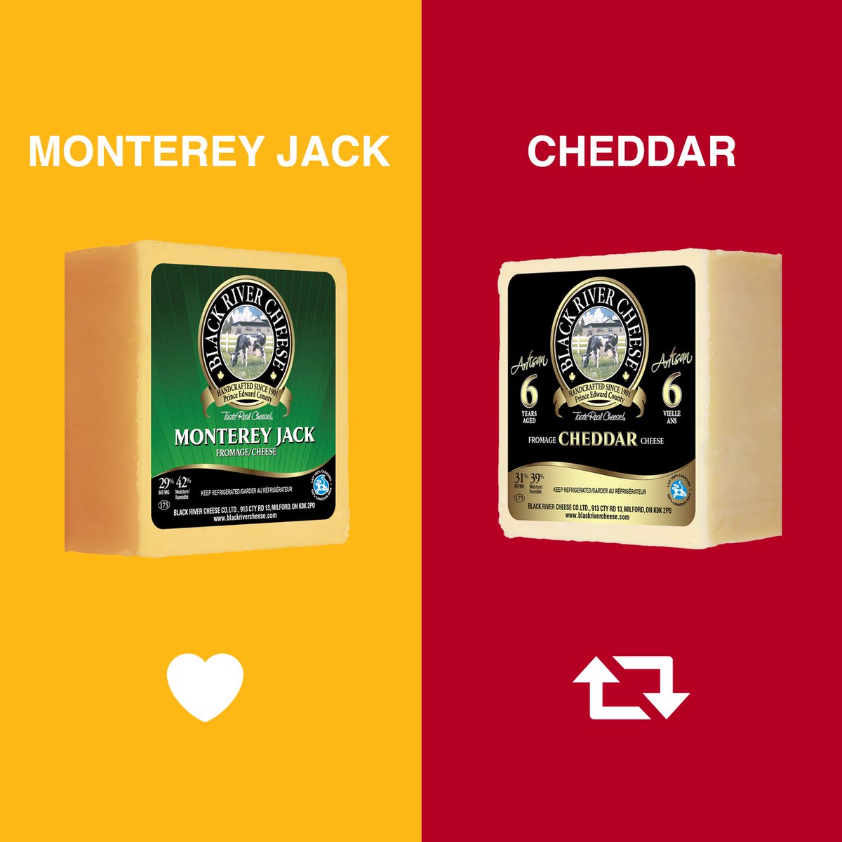 GayLeaFoodsCoop's tweet photo. #CheeseBattles: Which cheese is grater? Like for Monterey Jack or Retweet for Cheddar https://t.co/BxwKtN4T4b