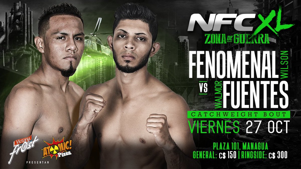 NFCMMAni's tweet photo. #NFC40 El combate semi estelar presenta a dos peligrosos gladiadores en las 140lbs, @WalmorMMA vs. @FenomenalWilson #MMANicaragua https://t.co/MSySyvg0Pw