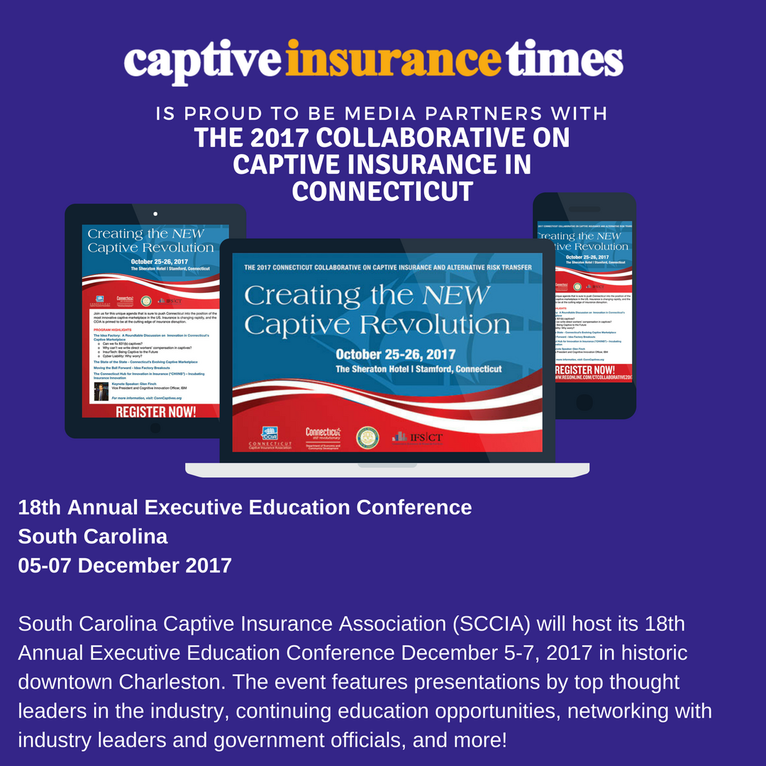 CTCaptives's tweet photo. Join @CITimes & @CTCaptives at the 2017 CT Collaborative on Captive Insurance! Register Now: https://t.co/AzIrkEZtE7 #insurance #altrisk https://t.co/p9Tk4V34s4