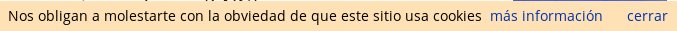 Alguna recomendación @NoLegalTech para un aviso de cookies agradable? <a href="/meneame_net/">Menéame noticias</a> ten unha orixinal: