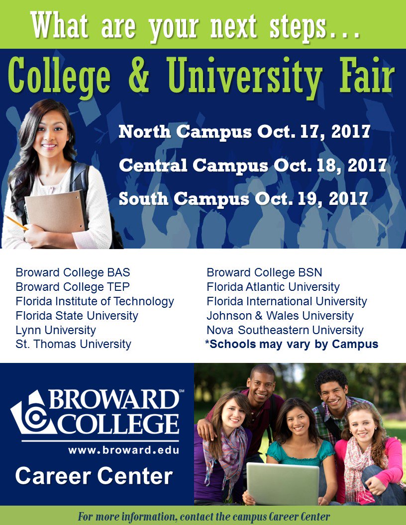 CareerCenterBC's tweet photo. Join us for the College &amp; Univeristy Fair tomorrow from 10am-1pm in the South Campus Breezeway!!
#careercenter  #careers  #collegefair https://t.co/FPZ3n2MGSy