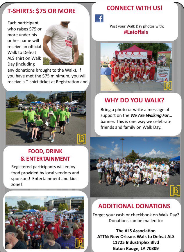 Here are some helpful tips for the Walk to Defeat ALS in New Orleans this Saturday. Hope to see you there!!