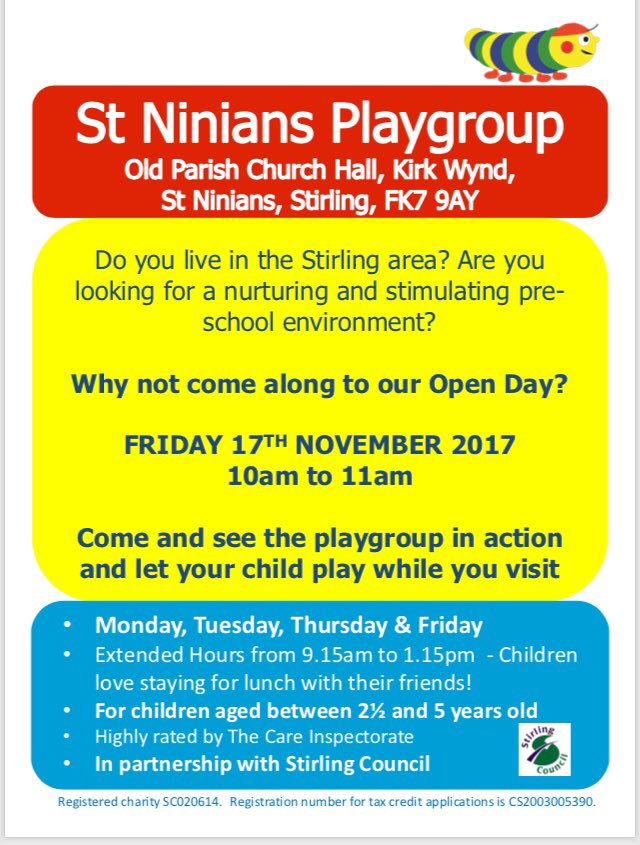 Details for our Friday 17th November Open Day below. Come and join the fun!   <a href="/FamiliesCentral/">Families Central</a> <a href="/WhatsOnFamilies/">What's On For Families</a> <a href="/WhatOnStirling/">What's On Stirling</a>