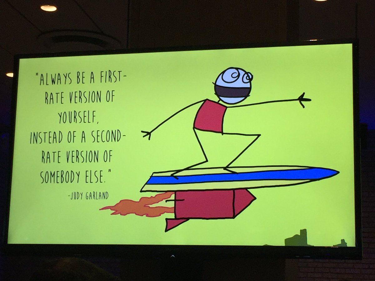BridgetHeaton's tweet photo. Great marketing (and life) advice from @SlackHQ Head of Global Marketing, @_kcwatkins #FMS9 https://t.co/wMy0pjlcFg