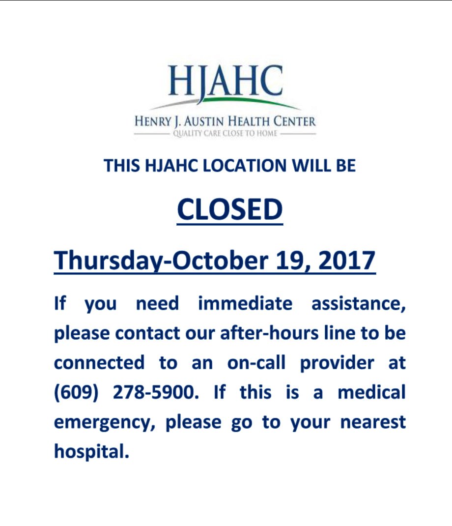 Henry J. Austin on Twitter "All of our locations will be closed