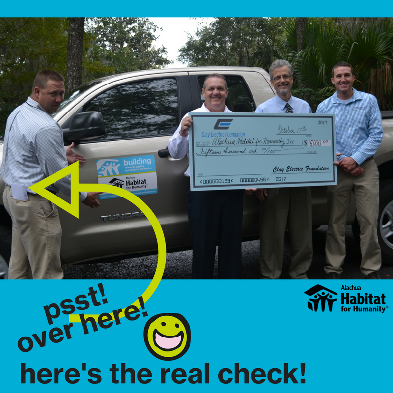 alachuahabitat's tweet photo. Thank you Clay Electric for supporting #CriticalHomeRepair in our community! #BuildMoreTogether #SafeAffordableHousing https://t.co/op9giFUfMO