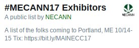 NE_CANN's tweet photo. Want to stay connected to all your #MECANN17 friends on Twitter? Hit "subscribe" on this button and you're done! https://t.co/JBfnqYjEGp https://t.co/FLCRXMxqsA