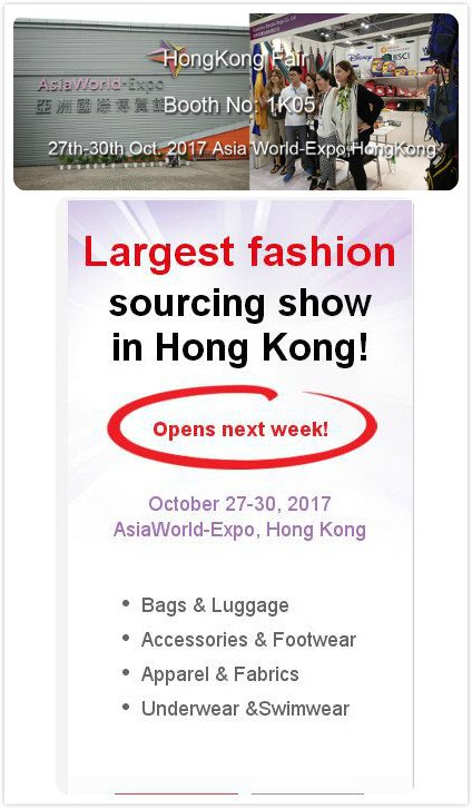 Bellaliang37's tweet photo. We will attend Oct-2017 Hong Kong Fair,welecome to our Both:1Ko5
Sandoo bags manufacturer Sincerely looking forward to your arrival! https://t.co/1zqHmoAHFk