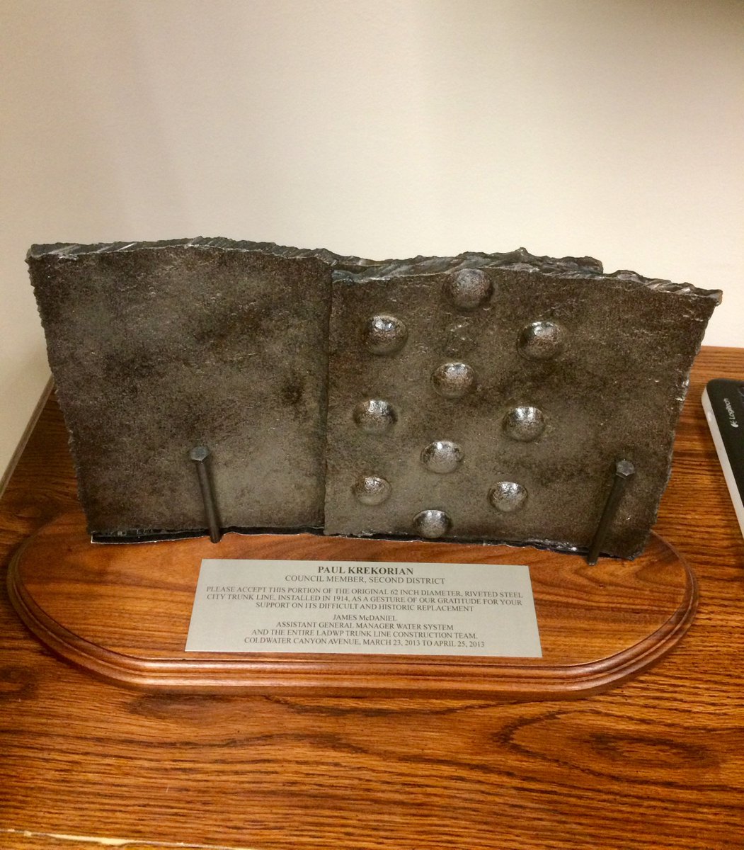 SteveFleischli's tweet photo. Cool piece of LA water history in Councilmember @PaulKrekorian‘s office. https://t.co/xn9lktiEJi