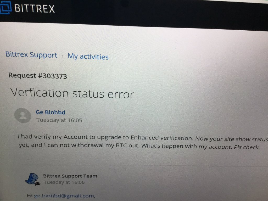 ghoul_bdb's tweet photo. @richiela @BittrexExchange check my ticket 303373 . Your site don't have any reason to block my account.   2 days already no one answer me. Very Bad support. https://t.co/xtF57qCUdu
