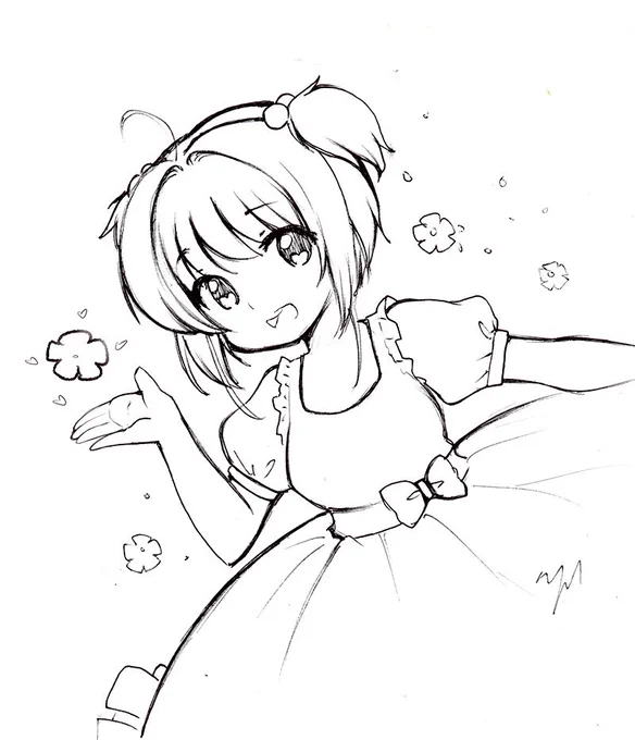 Sakura~?Didn't use a reference
#inktober2017 #inktober 