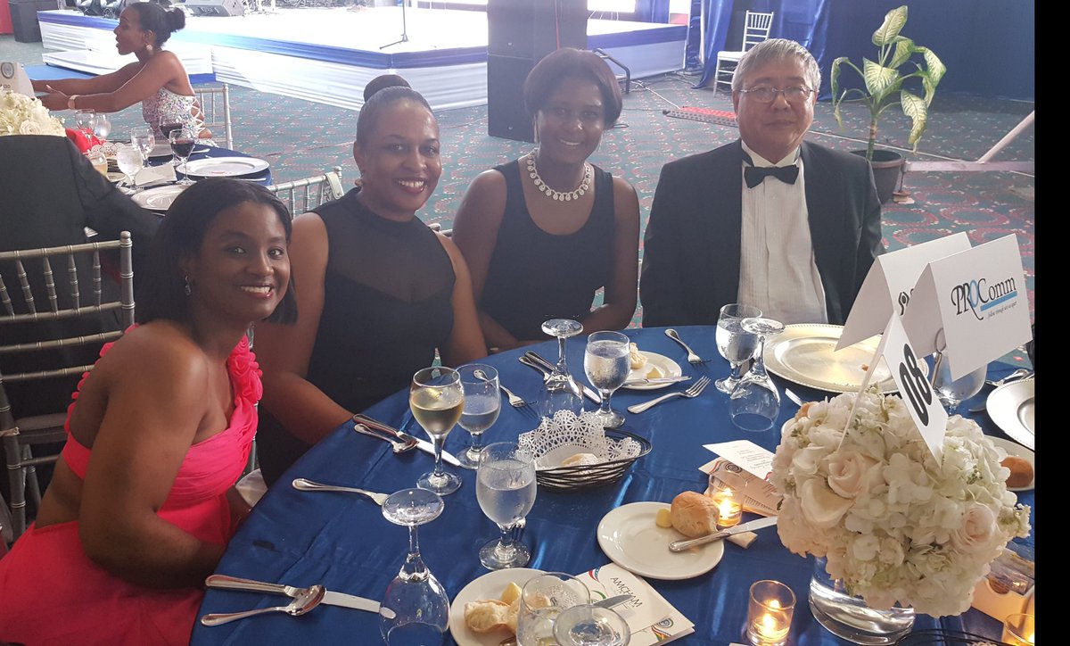 PROCommJA's tweet photo. The PROComm team out for the evening, celebrating excellence in business and civic leadership. #AMCHAMJA https://t.co/eLWYF60T1a