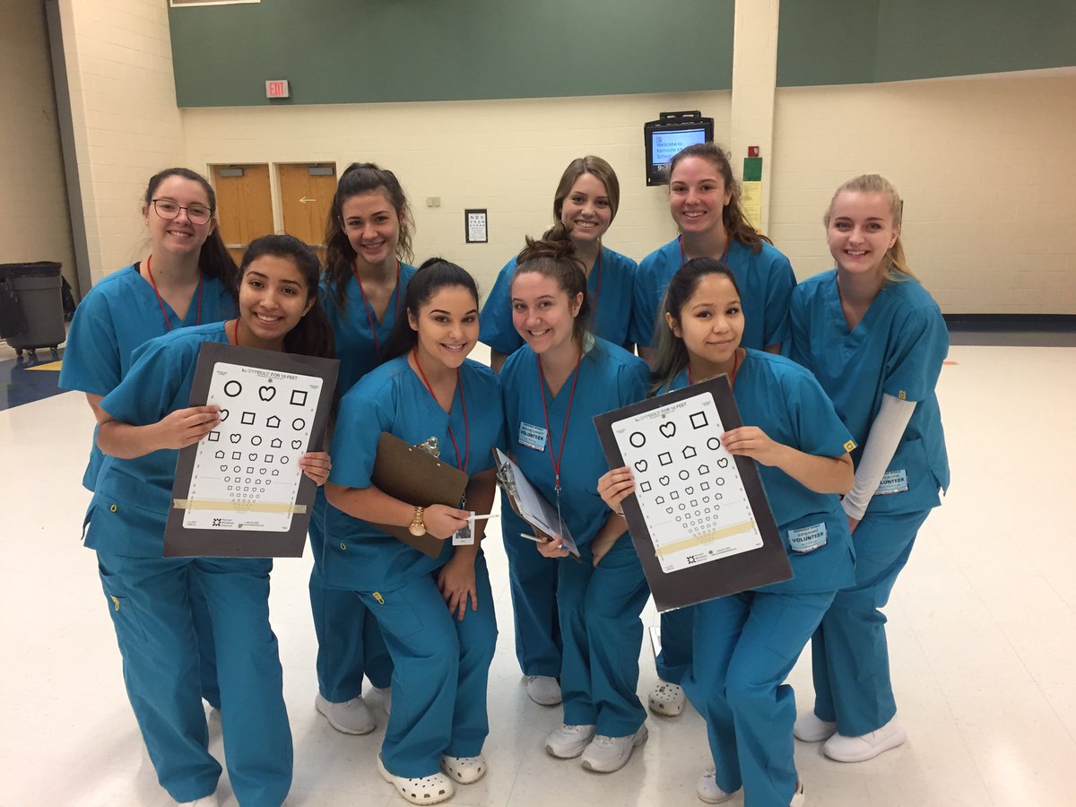 nwhscte's tweet photo. NWHS Nursing Fundamentals students perform eye exams today at Kernoodle Middle School https://t.co/xXCB71oBzO