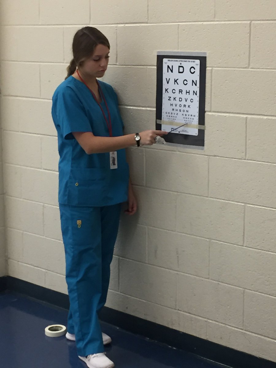 nwhscte's tweet photo. NWHS Nursing Fundamentals students perform eye exams today at Kernoodle Middle School https://t.co/xXCB71oBzO