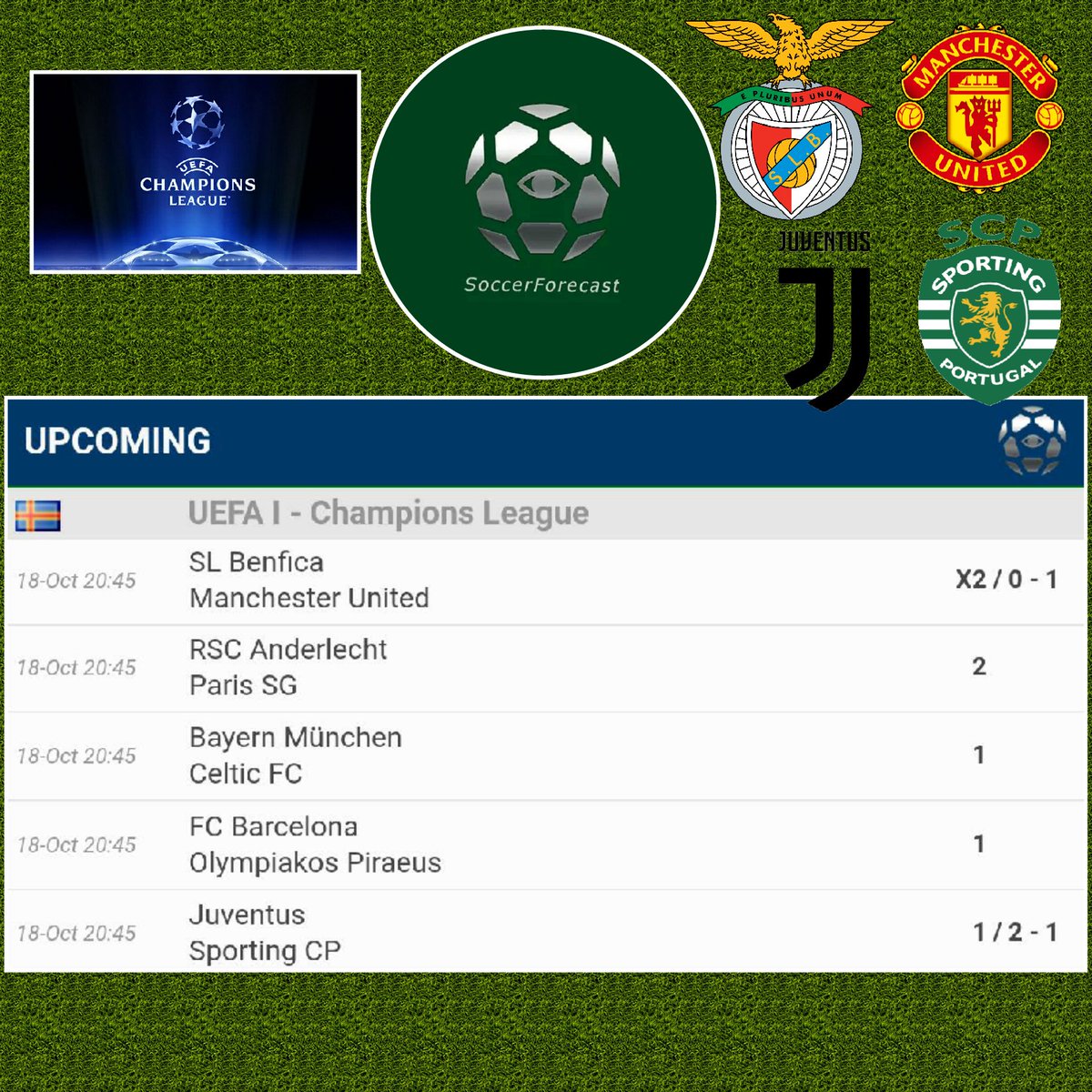 SoccerForecast1's tweet photo. Todays correct forecasts #soccer #football #足球 #Apple #Android #iOS #calcio #UCL #SLBMUFC #FCBCEL #BarcaOlympiacos #ANDPSG #JuveSporting https://t.co/L3vvQPIeXQ