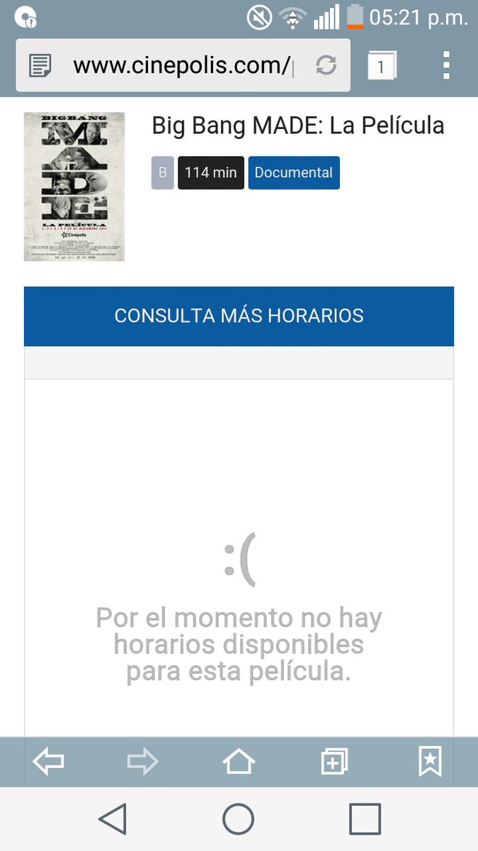 BBN_MEXICO's tweet photo. Asi aparece por el momento la pagina de Cinepolis https://t.co/D75sm6ohbE