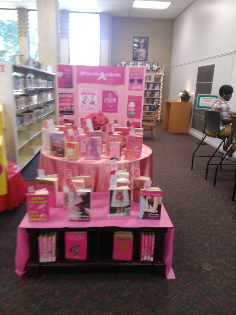 MyJHLS's tweet photo. Visit our Breast Cancer Awareness display made by the wonderful staff at the Medgar Evers Library. Grab a book & help fight! #SupportBCA https://t.co/sFx89SZQSu