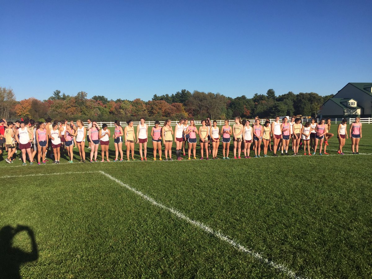 Lining up for today's meet - Beat by Tewksbury but outran Haverhill. Top finishers Quirbach, Clark, and Tubridy.