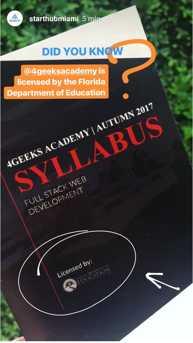 4GeeksAcademy's tweet image. Did you know that we are licensed by the #Florida Departament of Education?
#4GeeksAcademy #Intro4Geeks
#BreatheCoding #Miami #Academy