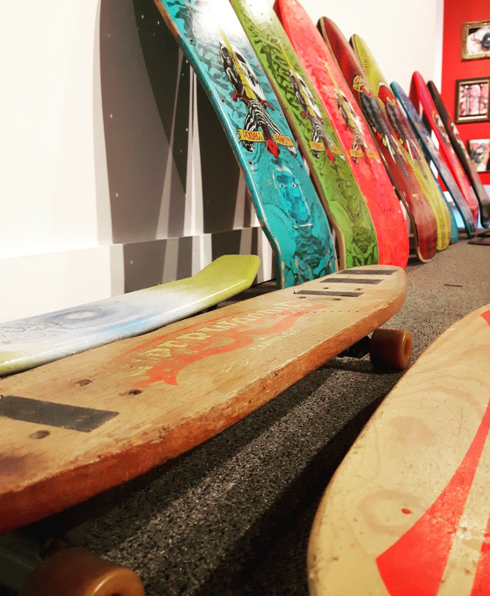 whytemuseum's tweet image. Mark Carroll just dropped off his collection of historic skateboards as we continue to roll through #installweek

#skateboardart #onthefringe #fringearts #artmuseum