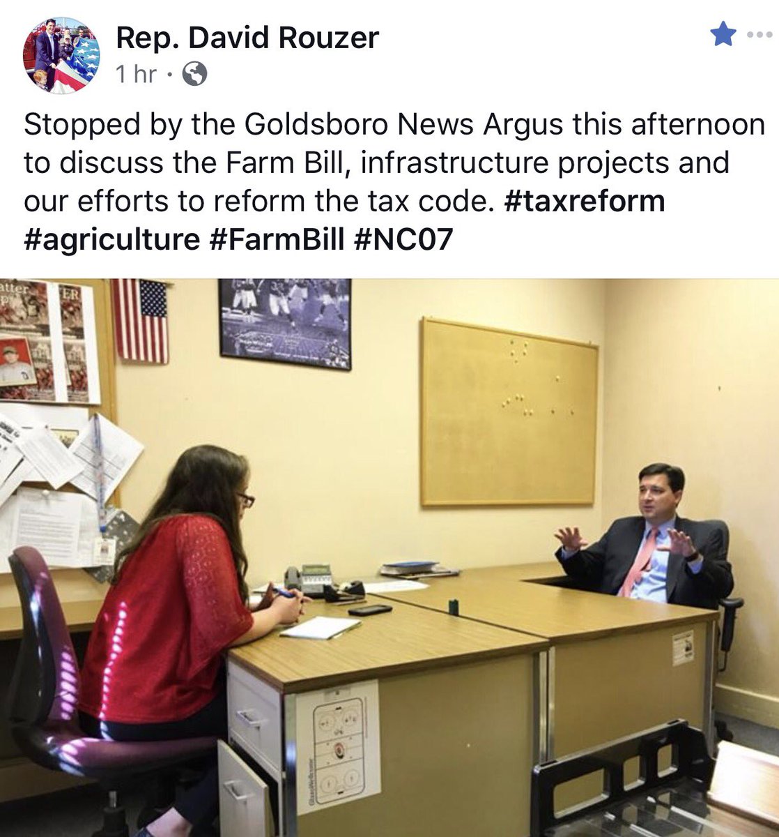 JHCannonMD's tweet photo. How many NC 7 residents did @RepDavidRouzer post about talking to today during congress recess? What about @drkyle4congress ? #ShesNotAfraid https://t.co/RUG5IjjbPs