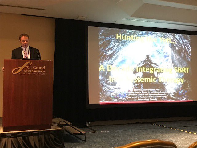 Docace911's tweet photo. Dr Chmura discusses #rrs2017 1st results of #pd1 + #sbrt for #adscopal and #abscopal effects @UCCancerCenter @LudwigCancer @jasonlukemd https://t.co/Lx0e9BmANt