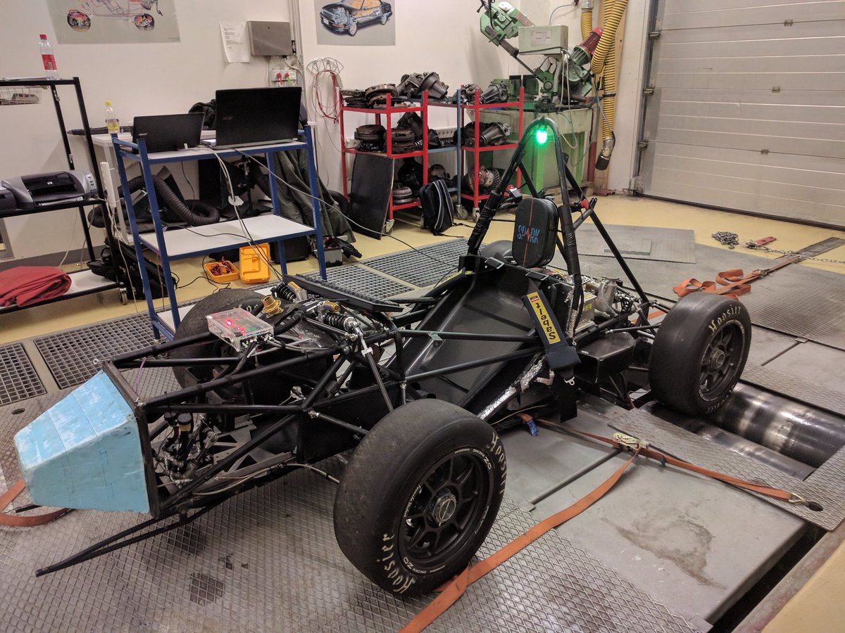 TeamSparkFS's tweet image. Laki was tested on a dyno this week - ready for the sponsor evening tomorrow! #teamspark #TS17 #dyno