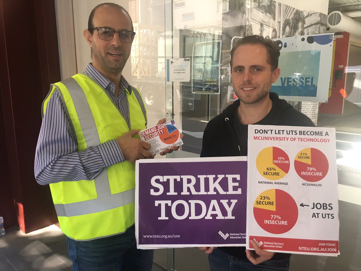 NTEUNSW's tweet photo. Some staff have been in yearly contracts at UTS for 5+ yrs doing the same role. Secure jobs now! #utsstrikes #changetherules https://t.co/dhVV99FJsL