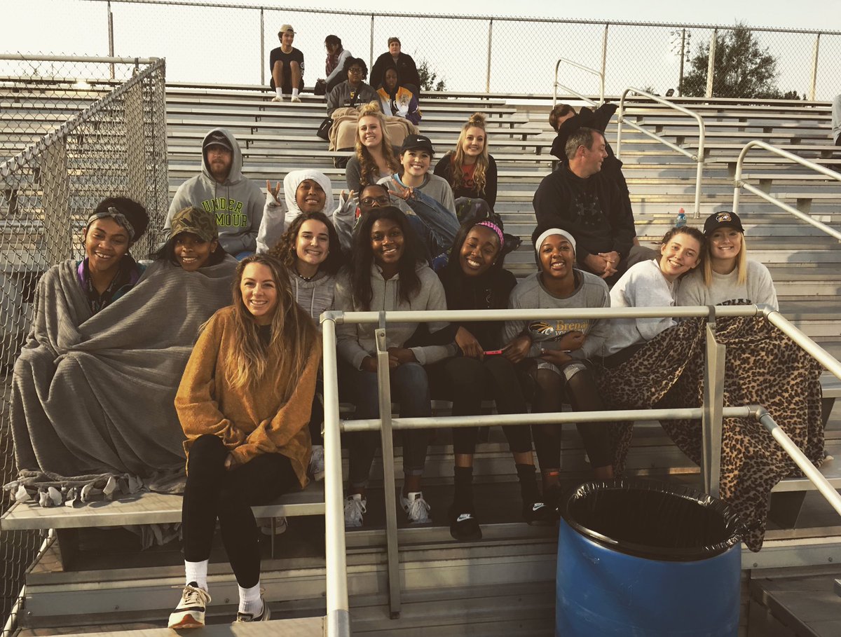 GO BU SOCCER! We are out supporting our Golden Tigers tonight. Can you tell we play an indoor sport? #itscold