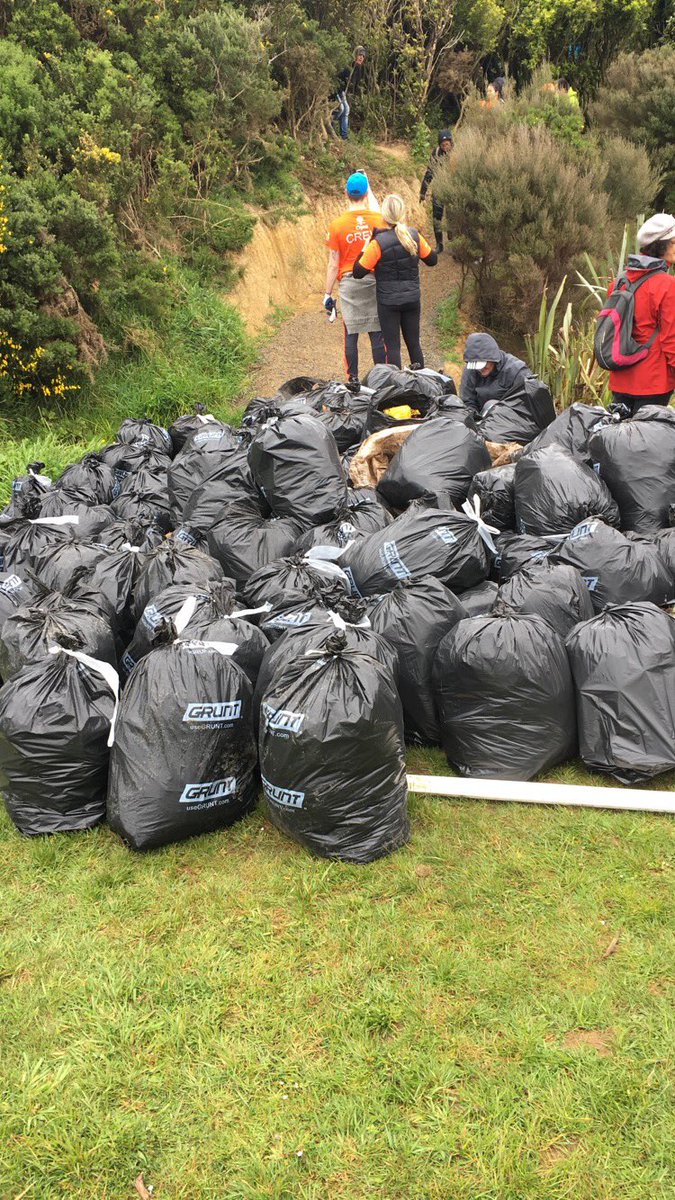 nathanmeffan's tweet photo. Hey @DuncanGarnerNZ I’m with @TaikaWaititi. These bags were filled with rubbish from that bush. https://t.co/dvKQZURqG6