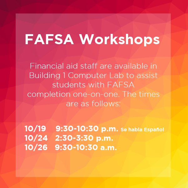 LaneTitans's tweet photo. We know filling out the #FAFSA can be tough. Join us on any of the following dates for one-on-one help! @FAFSA #FinancialAid #LifeatLane https://t.co/YVdiG1vnQl