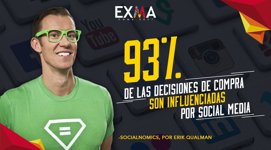 ExmaMexico's tweet photo. Erik Qualman nos hablará sobre 'La economía de lo Social' en #EXMACDMX 
29 y 30 de noviembre 🚀

Más info aquí ➡️ https://t.co/8U5UDKKrT0 https://t.co/M6fBdi8Ida