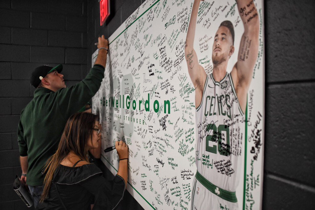 celtics's tweet photo. Get well soon Gordon 💚 https://t.co/LBhLep1I75