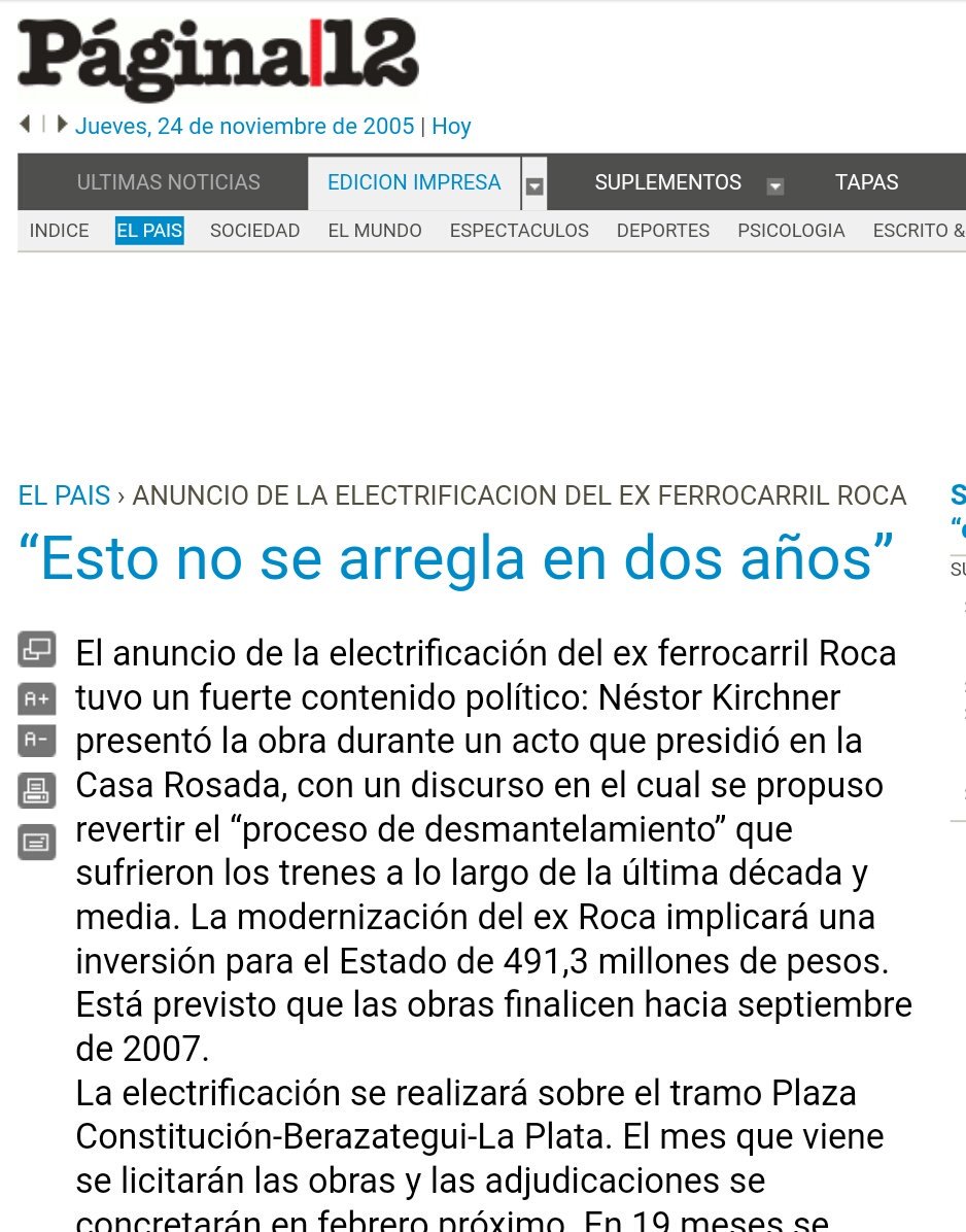 LajeAntonio's tweet photo. Llegó el #TrenRoca eléctrico a La Plata. Lo había prometido Néstor Kirchner en 2005. La obra la hizo Macri en 22 meses. https://t.co/CqVfC1vlyg
